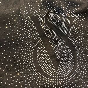 Victoria's Secret Black Rhinestone Logo Tote